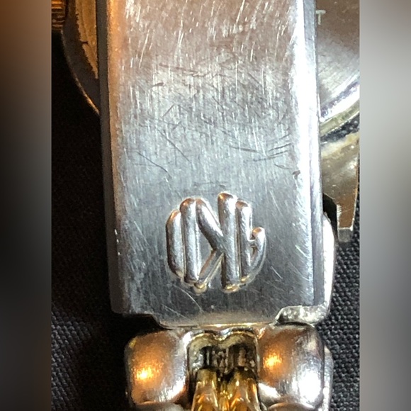 Anne Klein II Gold and Silver tone band round case cristal embedded in - Picture 9 of 12